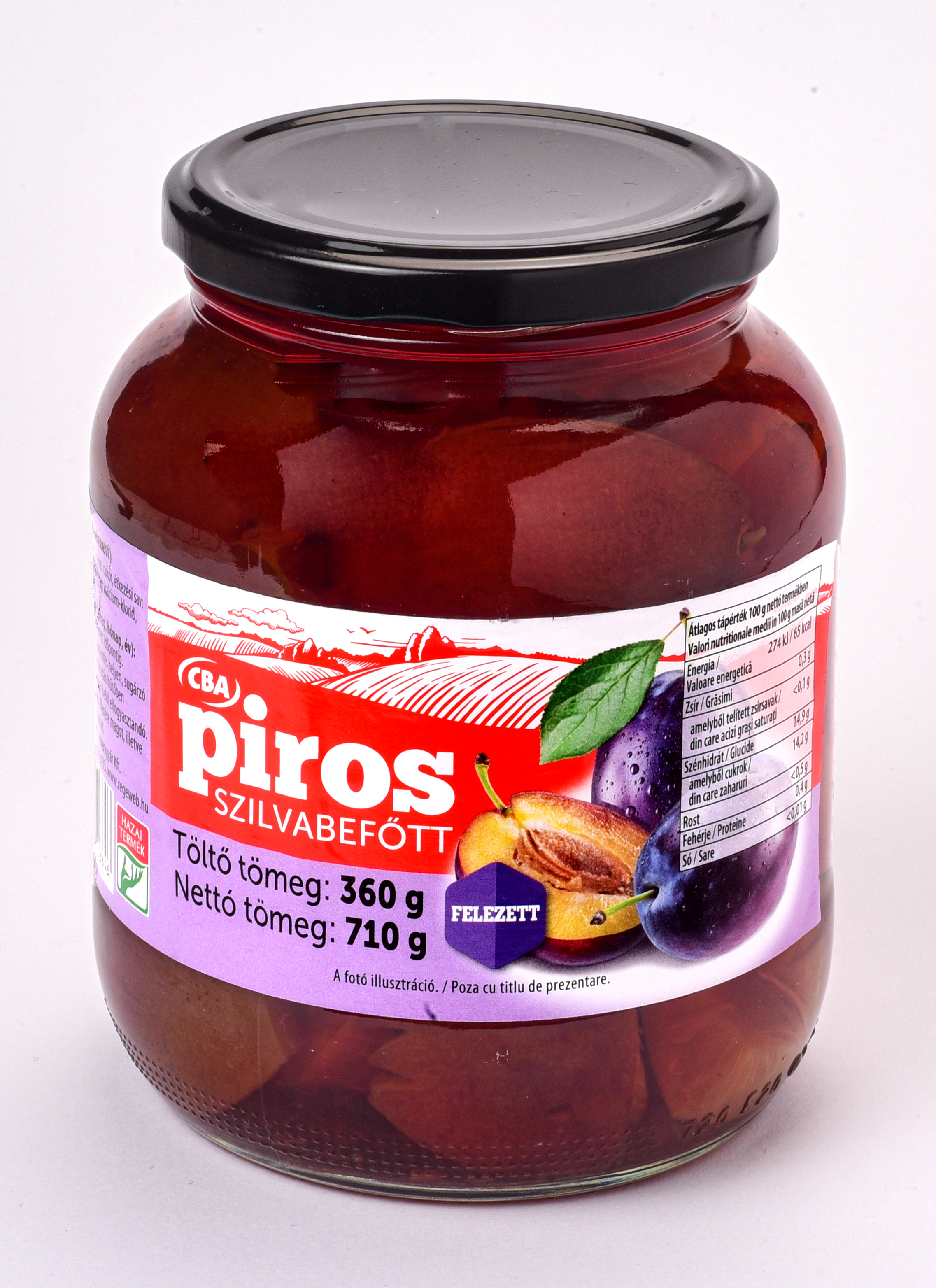 CBA Piros Szilvabefőtt, felezett 720 ml